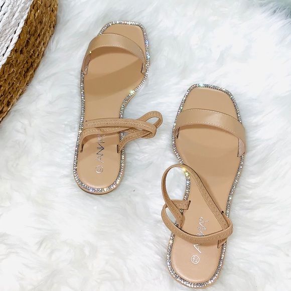 Rhinestone Trimmed Sandals - Picture 2 of 6